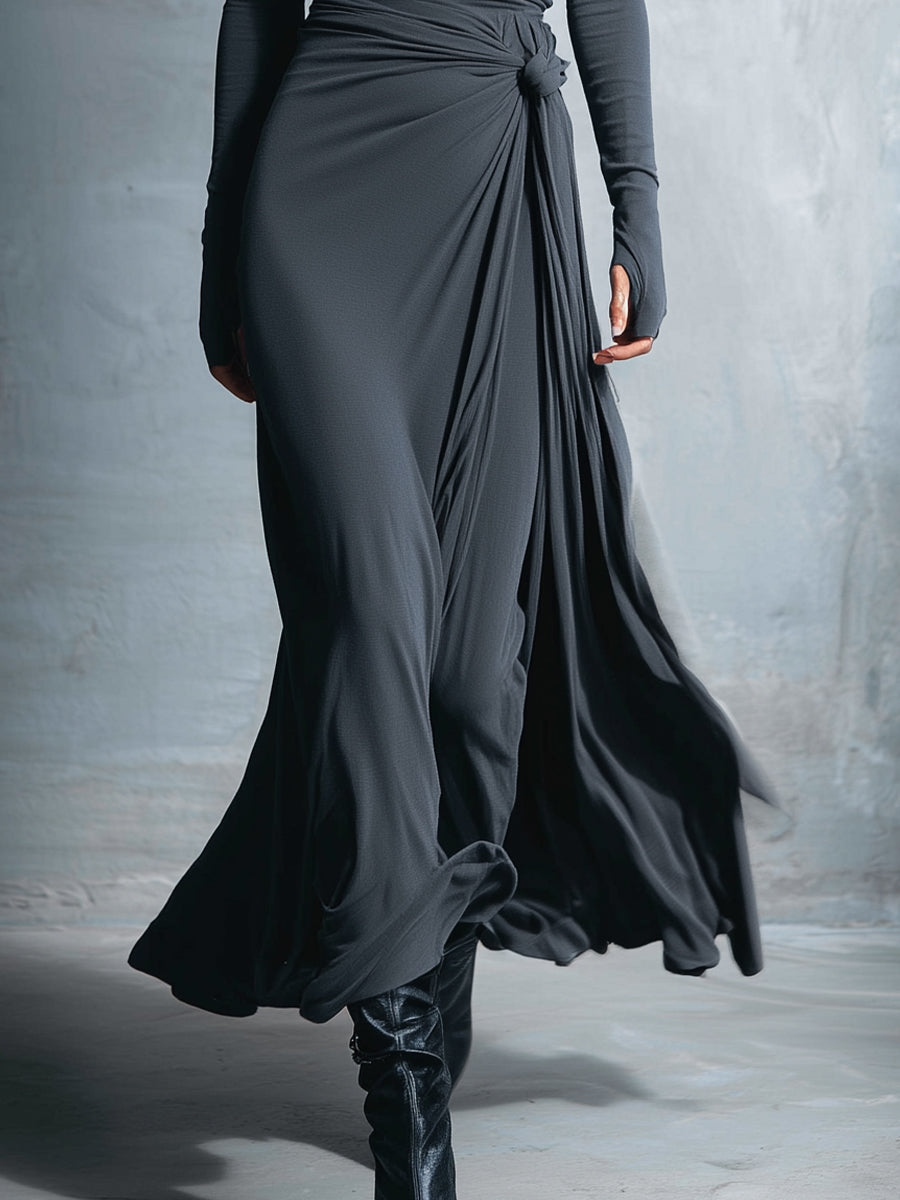 Vitoria - Vestido largo con lazo lateral